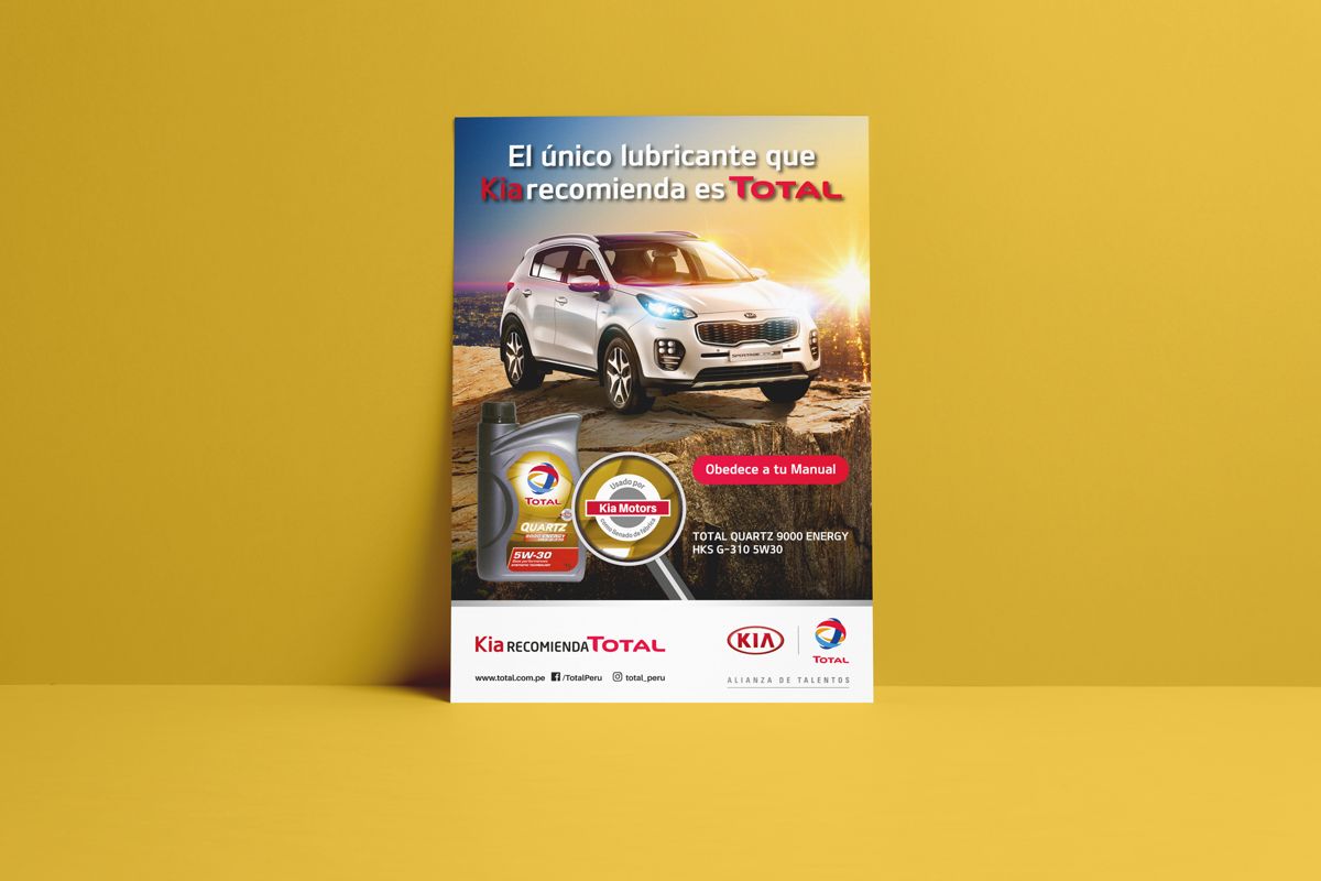 Afiche publicitario Kia y Total