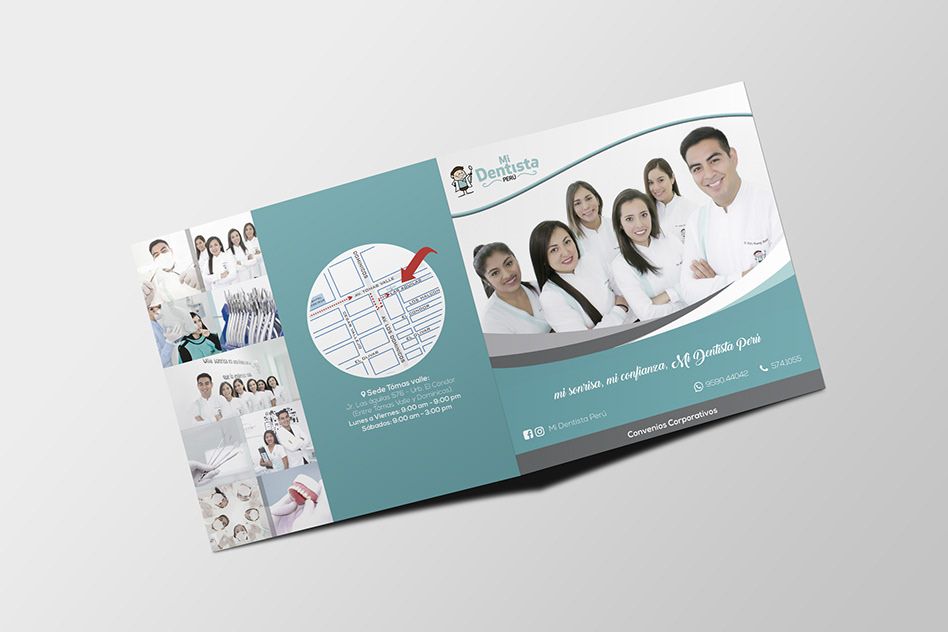 Díptico impreso para Mi Dentista Perú